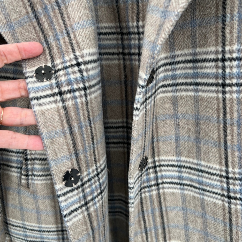 Belle & Bloom Ex-Boyfriend Wool Blend Oversized Jacket Oat Plaid Size M Academia - Picture 5 of 10